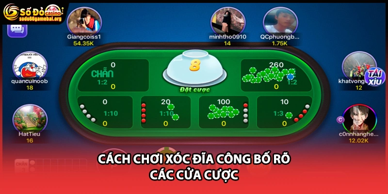 Cách chơi xóc đĩa công bố rõ các cửa cược